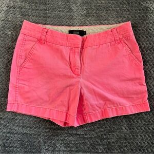 J. Crew Pink Chino Shorts Tailored Cotton Twill Size 6